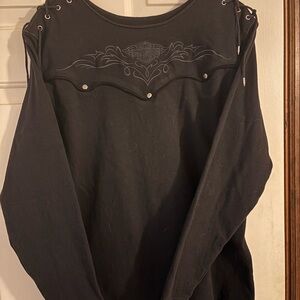 Vintage Harley-Davidson Black Cotton Top